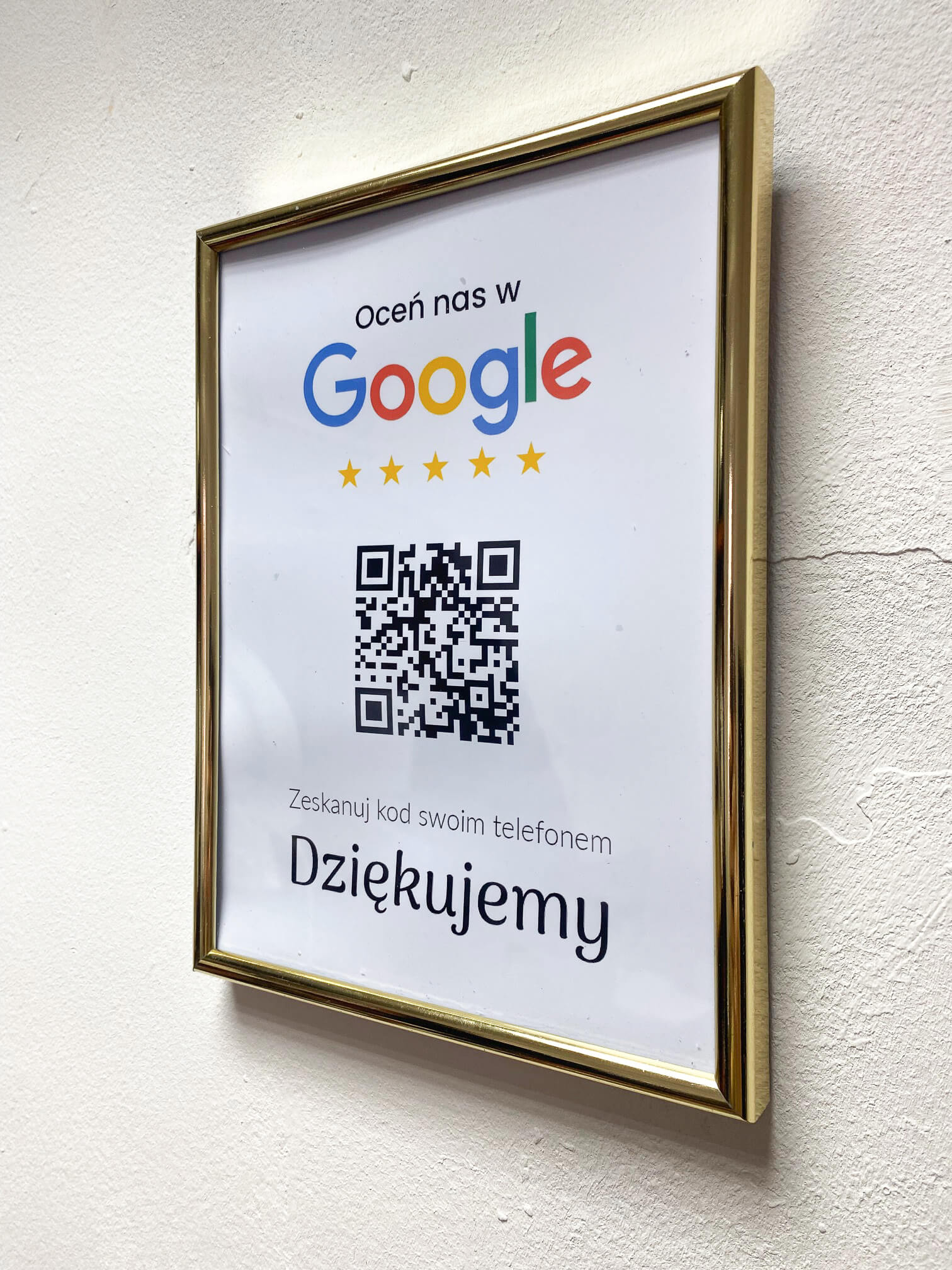 Ramka NFC z kodem QR Szablon #2 - Opinia - Złota A5 15x20 cm Wisząca - obrazek 2