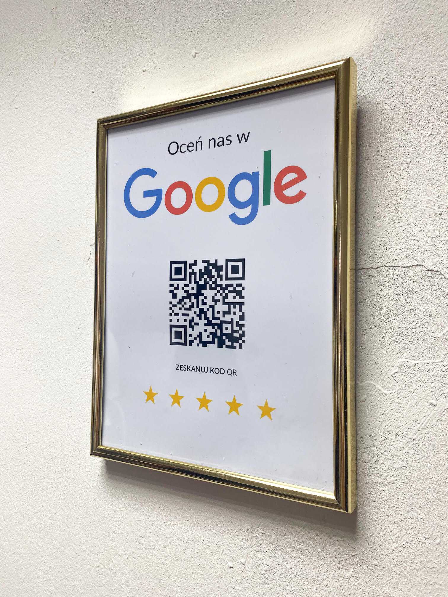 Ramka NFC z kodem QR Szablon #7 - Opinia - Złota A5 15x20 cm Wisząca - obrazek 2