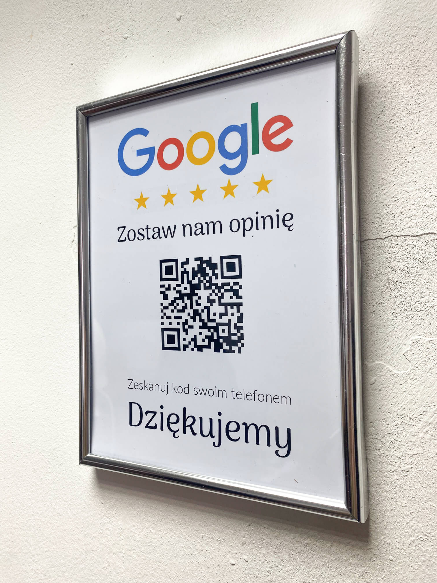 Ramka NFC z kodem QR Szablon #8 - Opinia - Srebrna A5 15x20 cm Wisząca - obrazek 3