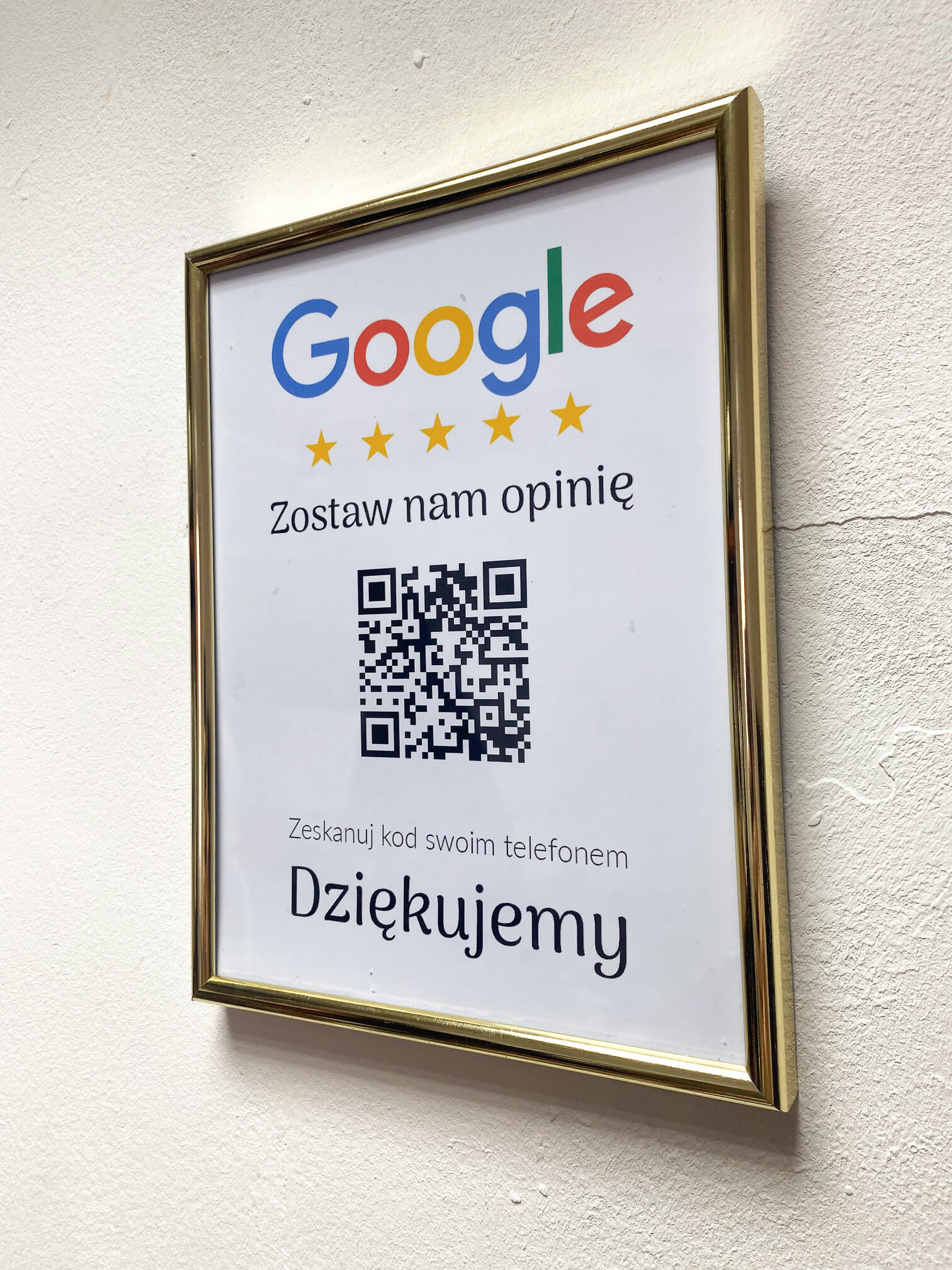 Ramka NFC z kodem QR Szablon #8 - Opinia - Złota A5 15x20 cm Wisząca - obrazek 2